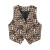Color: black, Size: S - MUJER Leopard Print Vests for Women Waistcoat Cropped Sleeveless Vest Woman F640-12000042554928071