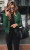 Color: green, Size: XXL - Womens Spring Full Long Sleeve Jacket Coat Autumn Leather Blazer Winter Z F640-12000042770972296