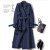 Color: Navy Blue, Size: L - Autumn Winter Long Sleeve Trench Coat For Women 2024 Fashion Loose Offi F640-12000040873021519
