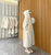 Color: Beige, size: L - Leather Coat Overcoat Women's Long Thick Hooded Loose Young Mink-like Wool Q119-CJYD170448511KP