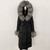 Color: Black Silver Fox, Size: S - Thickened Long Section White Goose Down Slim Fit Women's Coat Q119-CJYD245180431EV