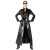 Color: black, Size: S - Unisex Black Shiny PVC Faux Leather Long Coat Matrix Neo Men Women Gothic T F640-12000035094911058