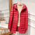 Color: Dark Red, Size: 4XL - Down Jacket Women's Mid-length Hooded Slim Fit Light Coat Q119-CJYD246743833GT