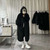 Color: Black, size: XL - Leather Coat Overcoat Women's Long Thick Hooded Loose Young Mink-like Wool Q119-CJYD170448508HS