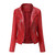 Color: Red, Size: L - PU Lapel Women Slim-fit Leather Coat Women Q119-CJYD210764842PK