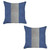 Set Of Two 18" X 18" Grey And Blue Geometric Zippered Handmade Polyester Throw Pillow N270-471765