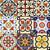 4" X 4" Blue Red Yellow Mosaic Peel And Stick Tiles N270-400065