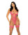 Genesis Lace Underwire Teddy w/Lace Garter Stays - Raspberry S/M X615-OLL5111596-PK-SM