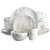 Elama Fine Marble 16 Piece Porcelain Dinnerware Set in Blue and Gray D970-EL-FINEMARBLE-BG