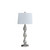 30" Brushed Silver Geo Glass Table Lamp With White Shade N270-482670