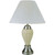 27" Ivory and Silver Ceramic Urn Table Lamp With White Empire Shade N270-468531
