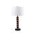 28" Dark Cherry Polyresin Indents Table Lamp With White Shade N270-475649