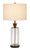 30" Clear Metal Table Lamp With White Empire Shade N270-524712