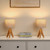 Set of 2 - Solid Wood Tripod Table Lamp with Beige Linen Drum Shade Q280-MISWA994942