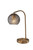 19" Antiqued Brass Metal Desk Lamp With Light Gray Swirl Globe Shade N270-524630