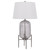 33" Nickel Glass Round Table Lamp With White Empire Shade N270-524738