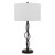 30" Black Metal Candlestick Table Lamp With Off White Drum Shade N270-524701