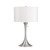 28" Silver Metal Bedside Table Lamp With White Shade N270-468473