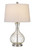 27" Clear Metal Round Table Lamp With White Shade N270-524703