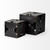 8" Contemporary Black Metal Geo Cube Sculpture N270-392475