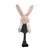 20" Gray and Pink Fabric Bunny Ears Sitting Gnome N270-493024