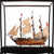69" Wood Brown HMS Surprise 1796 Hand Painted Decorative Boat with Case N270-401969