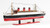 12" Black and Red RMS Queen Mary Large Boat Hand Painted Decorative Boat N270-401876