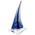 9" Clear and Blue Murano Glass Modern Abstract Tabletop Sculpture N270-376073