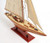 31" Wood Brown Endeavour Yacht Hand Painted Sculpture N270-402008