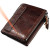 Color: Brown - Genuine Leather Short Men RFID Wallets Name Engraving Leather Card Holder Brand Men  F640-12000034297252477