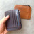 Color: Coffee - Genuine Leather Designer Card Holder Wallet Slim Credit Card Sleeves with Zipper Co F640-12000040591982793