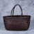 Color: Beige - Designer woven totes bag women genuine leather cowskin knitting basket handbag femal F640-12000022445439375