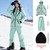Color: TZM19 Lake Blue, Size: 5XL - Waterproof Ski Suit Set Fleece-lined  Warm Three-piece Set Q119-CJYD272697808HS