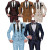 Color: Burgundy, Size: M - Teal Green Suit for Menfull Man Suit3 Pieces Blazer Vest and Pants Setme F640-12000044408894623