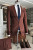 Color: Blue, Size: L - Wine Red Stripe Wedding Suits For Men Slim Fit Peak Lapel Groom Party Tuxedo F640-12000045442375089