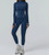 Color: Dark Blue, Size: L-Coat Pants, Specifications:  - Zipper Slim Fit Yoga Health Sports Three-p Q119-CJDK256384245SH