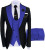 Color: Pink, Size: XXXL - Mens Suit 3 Pieces Formal Fashion Solid Flat Color Tuxedos Jacket Wedding F640-12000019731125948