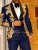 Color: Blue, Size: XS - Luxury Groom Wedding Tuxedos Gold Sequins Appliques Black Men Suits Slim Fi F640-12000044577113791