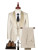 Color: Beige, Size: 5XL - New fashion jacquard beige suit slim single breasted elegant formal best  F640-12000041605017817