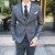 Color: Red, Size: XXXL - Gray Men Classic Striped/Checked Suits, Business Office 3 Piece, Asian Siz F640-12000042022812173