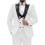 Color: WHITE, Size: S - Men Suit Colorful Luxury Blazer Vest And Pant Sets 3 Piece Birthday Dress B F640-12000042434130587