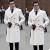 Color: army green, Size: 54 - Solid White England Style Woolen Overcoat Men's Thick Plus Double-Bre F640-12000044556899421