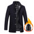 Color: Navy Blue, Size: L - Solid Color Casual Men's Coat Woolen Overcoat Q119-CJYD262547702BY