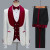 Color: CORAL RED, Size: XS - Floral Jacket Men Suit Slim Fit Wedding Tuxedo Navy Blue Velvet Lapel  F640-12000035046340241