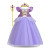 Color: SKY BLUE, Kid Size: 4T - Disney Deluxe Elegant Rapunzel Princess Ball Gown Fancy Birthday Pa F640-12000052253118476