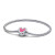 Gem Color: Apricot, Length: 20cm - 925 Silver Heart Snake Chain Bracelet For Women Infinite Knot Bu F640-12000033948001944
