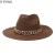 Color: WHITE, Size: M - Fashion Gold Chain Belt Panama Straw Hats For Women Summer Breathable Beach F640-12000026716467903
