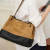 Color: Beige - Ladies' Genuine Leather Bag 2025 Matte Leather Diamond Pattern Vintage Chain Bucket  F640-12000049976361770