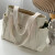 Color: Khaki - Large Capacity Canvas Tote Bags For Work Commuting Carrying Handbag College Style St F640-12000038492662807