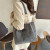 Color: Clear - Corduroy Shoulder Bags for Women's 2023 New Fashion Korean Large Female Handbags Cot F640-12000037765574022